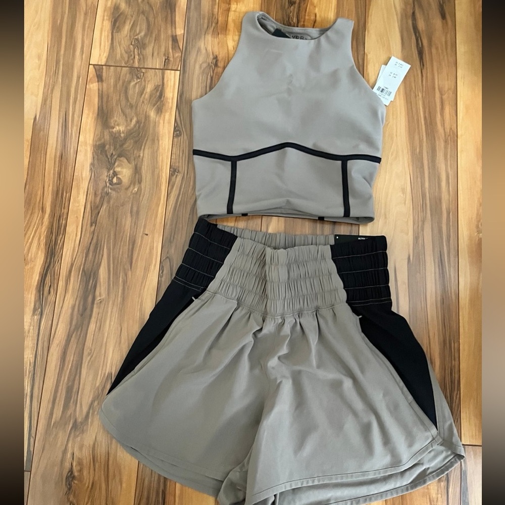 NWT abercrombie and fitch workout set! Small top. Small high rise shorts. S